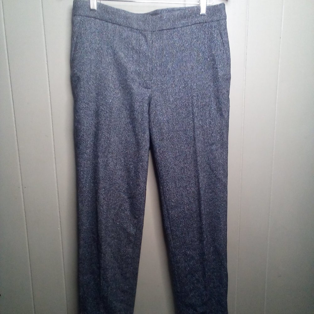 Talbots Pants 6 Career Dressy Wool Blend Black Multicolor Specks